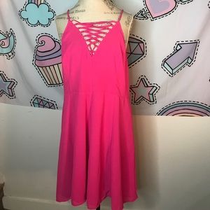 Lace Front Hot Pink Dress- Never worn!